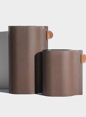 现代简约金属马毛皮革创意艺术花器花瓶摆件桌面客厅装饰品样板间