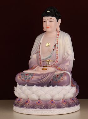 空心玉释迦牟尼佛家用供奉佛像娑婆三圣菩萨三宝佛药师佛客厅摆件
