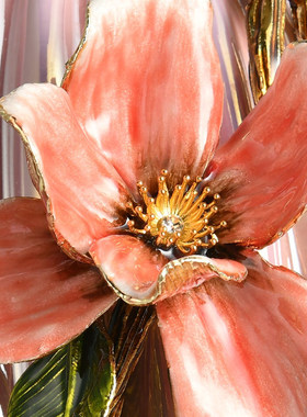 粉色珠光陶瓷花瓶新居新婚入伙摆件花器吉祥礼品高端珐琅彩工艺品