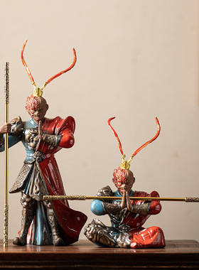 一念魔佛孙悟空齐天大圣归来灯圈陶瓷摆件禅意家居玄关桌面装饰品