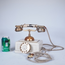 1960s European-style rotary dial disc desktop telephone cannot swing old objects with nostalgic collection