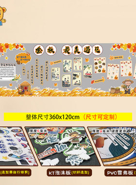 秋天板报布置墙贴秋季水果农作物