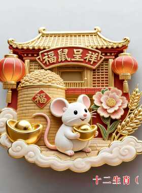 亚克力冰箱贴中国文化12生肖磁吸冰箱贴伴手礼纪念品强力磁贴批发