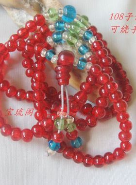 原创老琉璃珠子毛衣链