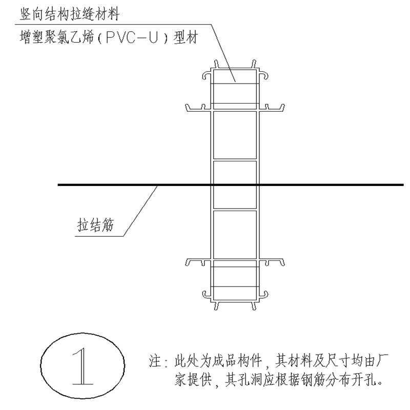 拉缝板竖向200mm宽结构拉缝外墙体铝模水平pvc结构拉缝板防水减震 - 图1