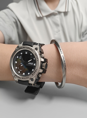 美式钛钢手镯男简约小众设计