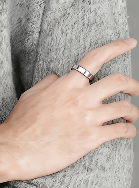钛钢电镀简约素面单身戒指