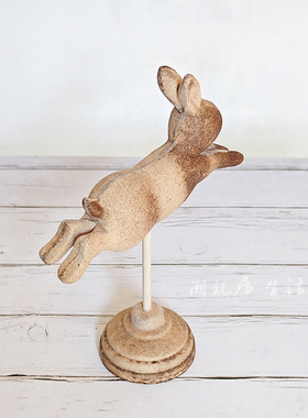 木制毛坯奔跑小兔子白坯摆件