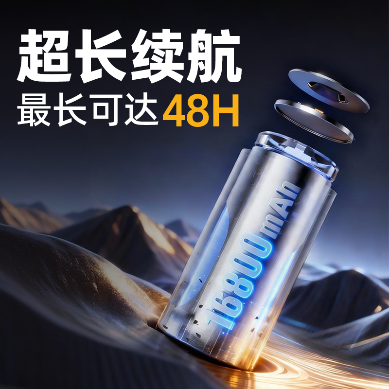 沃尔森手电筒强光充电超亮户外小型便携远射迷你家用多功能巡逻灯 - 图2