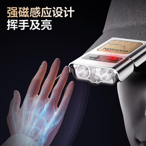 沃尔森夜钓头灯2025新款强光超亮钓鱼专用感应帽夹灯充电超长续航 - 图1