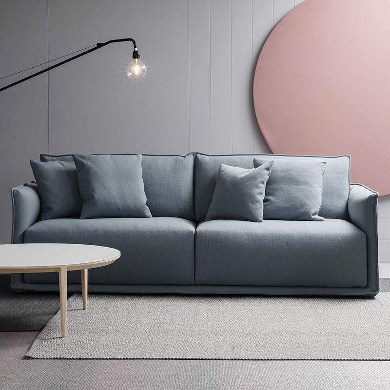 北欧沙发现代简约客厅整装小户型羽绒简易双人三人位乳胶布艺沙发-图0