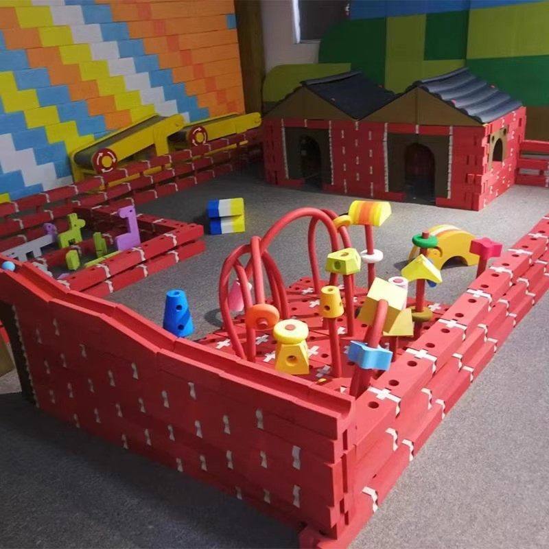 早教幼儿园大型儿童红砖块砖头玩具构建区EVA泡沫积木建筑师房屋,淘宝优惠券,粉丝福利购,淘宝优惠卷