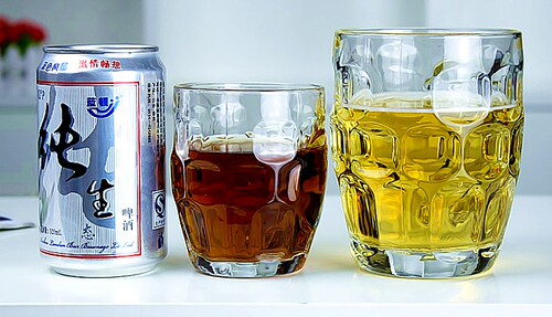 加厚耐热无铅晶质玻璃杯带把蜂巢杯开水杯菠萝杯啤酒杯泡茶杯家用 - 图2