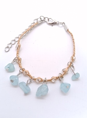 绿东陵碎石手链脚链拉