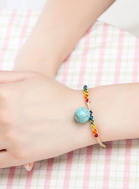 原创设计风拉菲草手工编织吊坠