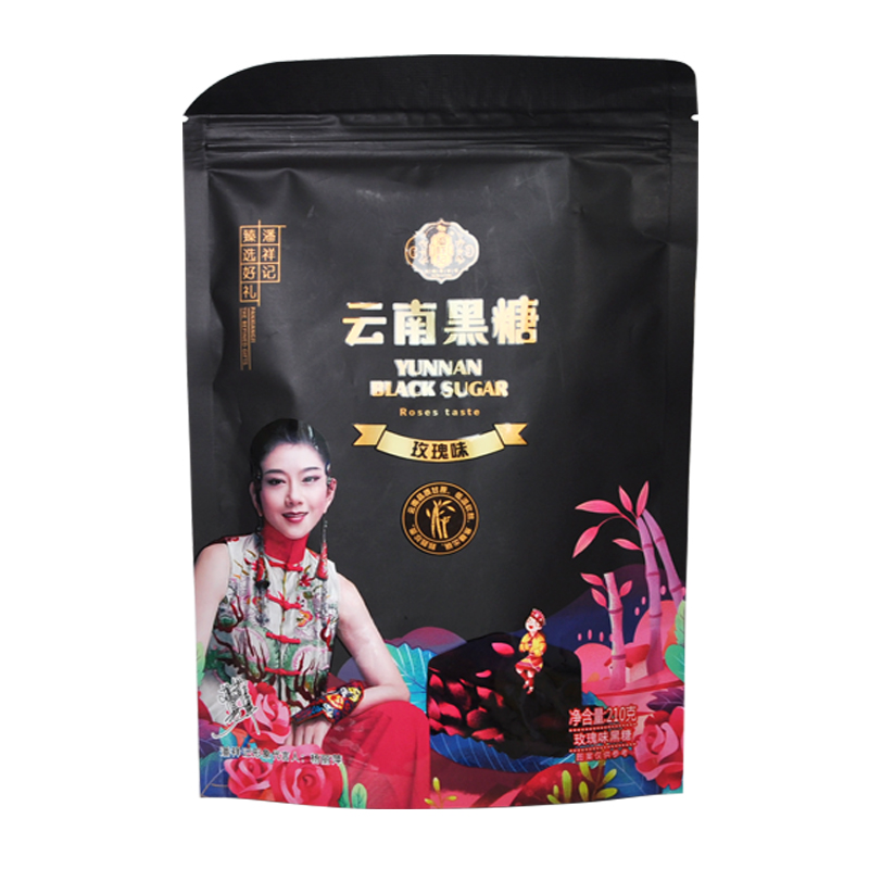 2袋潘祥记黑糖块云南古法红糖玫瑰老姜茶袋装大姨妈手工老蔗糖-图3