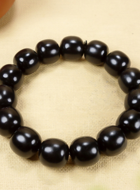 证书新疆墨玉天然男女老型手串和田玉男士玉石圆珠手链墨玉手串