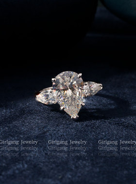 女925纯银水滴钻戒指婚礼