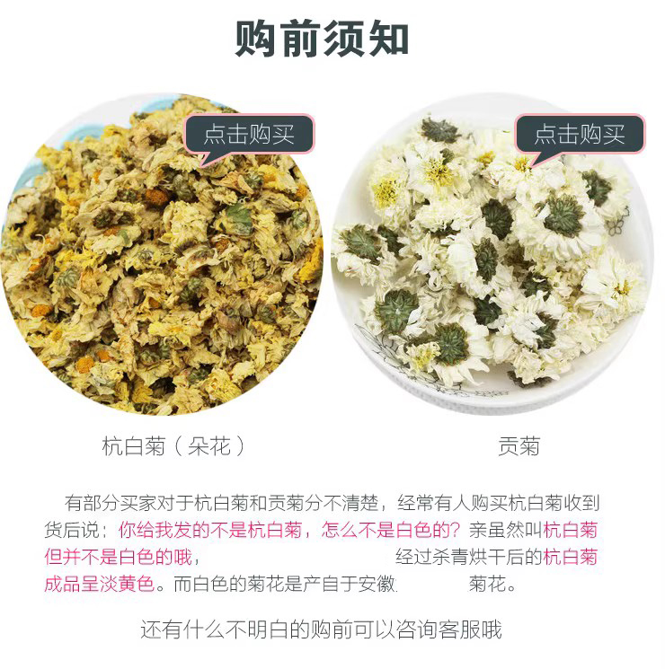 新货菊花茶500g包邮正宗贡菊清热白菊花草茶黄菊花胎菊王枸杞 - 图0