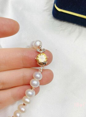 茶花鱼眼睛淡水珍珠手链轻奢高级