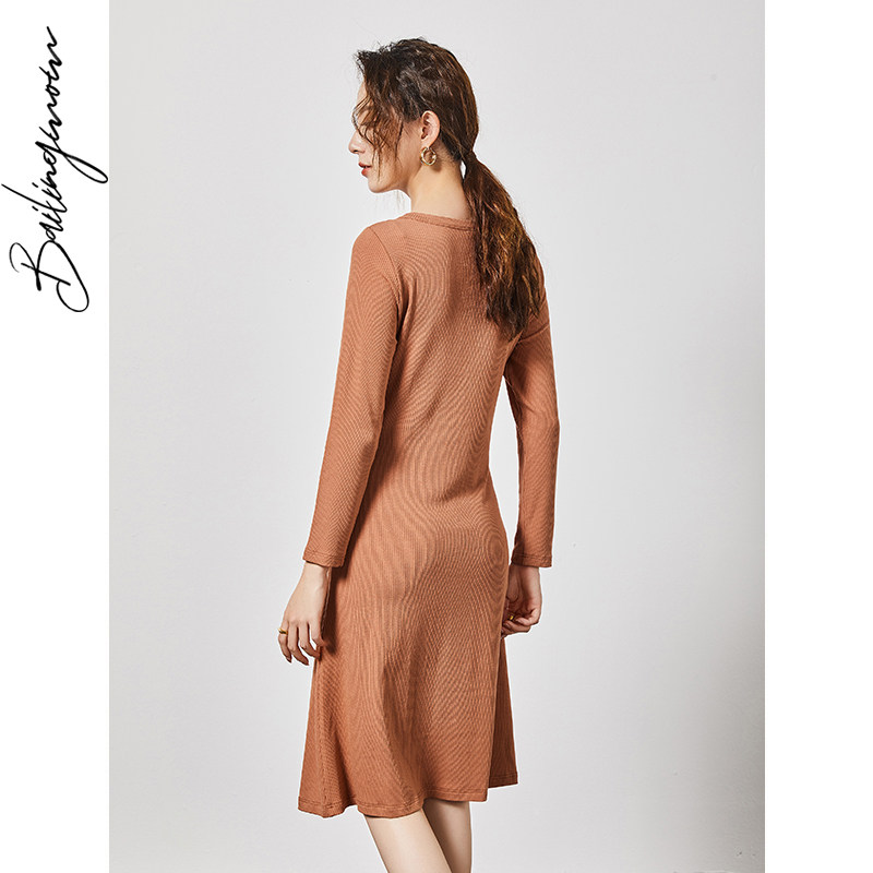 孕妇秋装2020新款早秋孕妇装连衣裙 百伶妈妈连衣裙