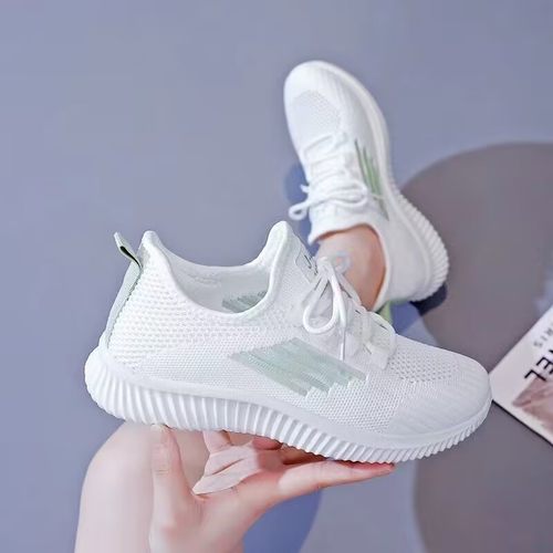 2025新款小白鞋女款运动鞋网面休闲百搭超轻软底防滑薄款休闲布鞋 - 图0