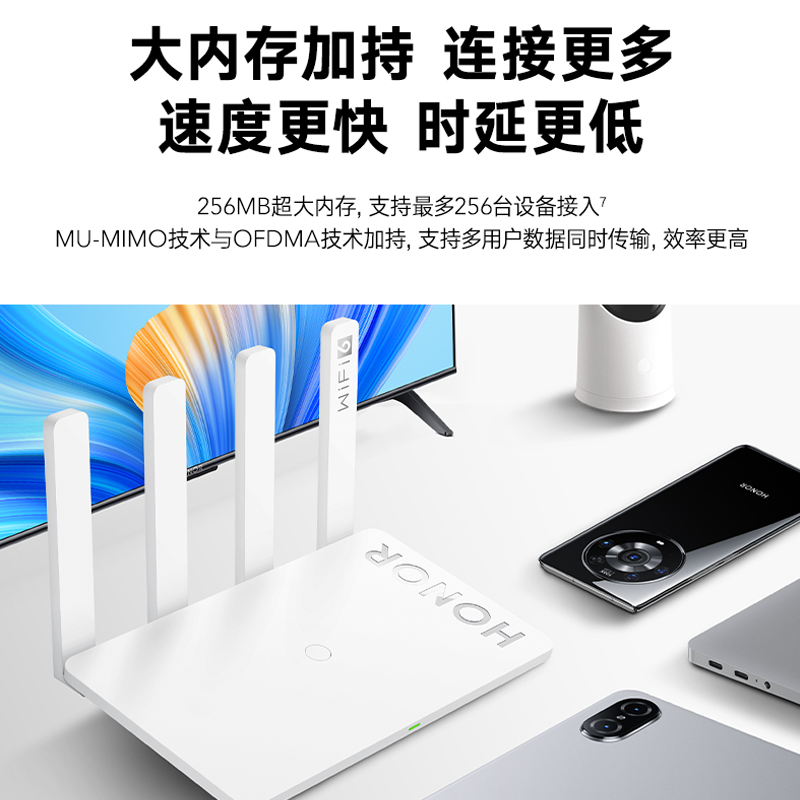 荣耀路由4全千兆端口WIFI6无线3000M大功率双频Wi-Fi6智能路由器2.4G+5G高速光纤家用宿舍穿墙企业办公中继器 - 图1