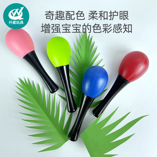 儿童声乐教具沙锤玩具专业塑胶沙蛋木质彩色沙球宝宝手抓球摇铃 - 图0