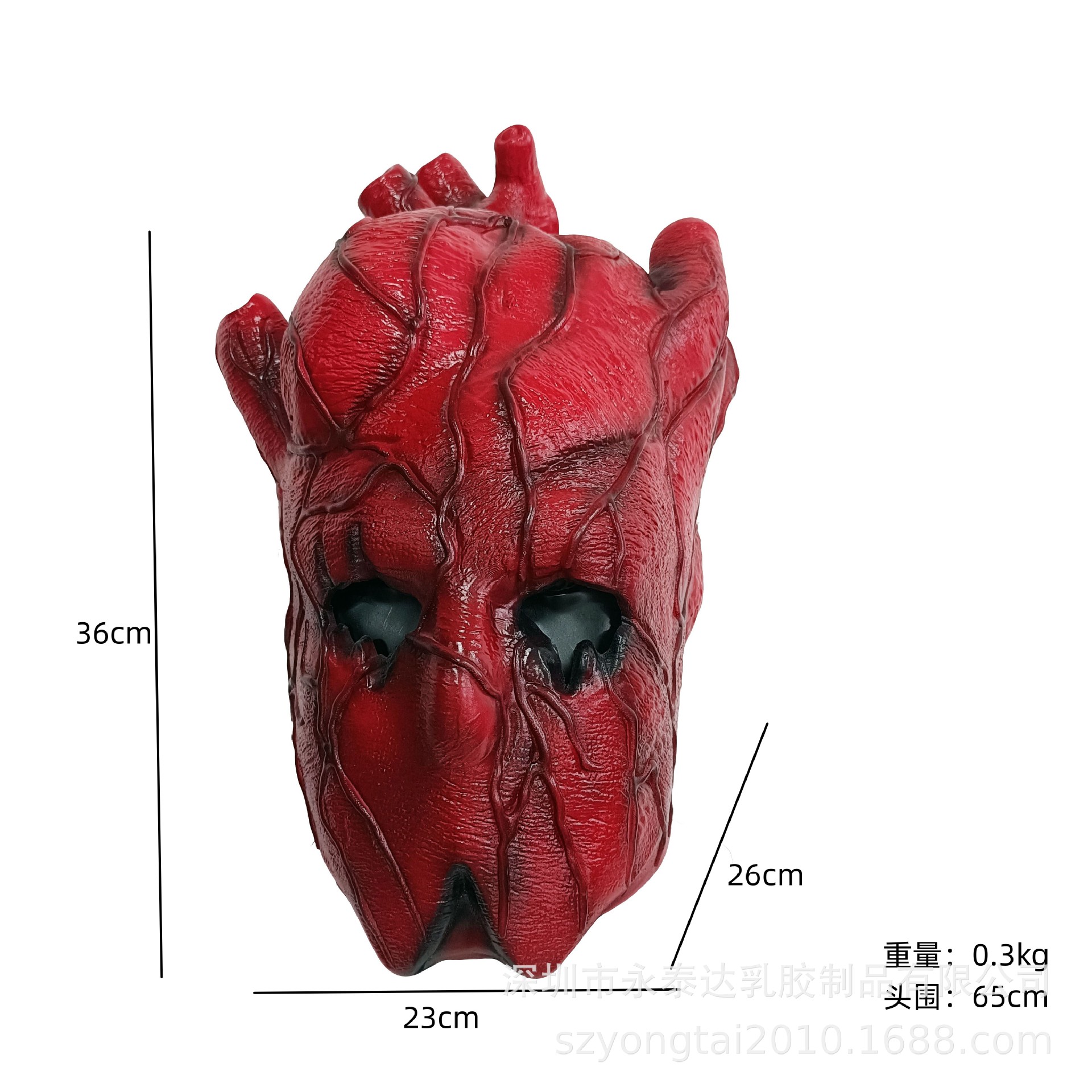 异兽魔都Dorohedoro心前辈shin红色头套心脏头面具万圣节COS头套-图2