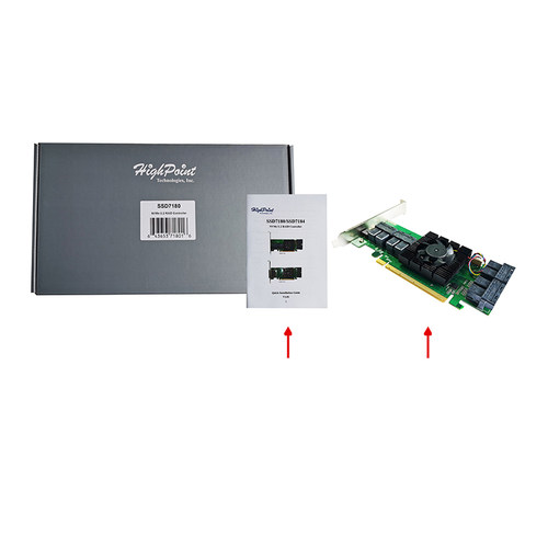 火箭 HighPoint SSD7180 8通道PCIe 3.0 X16 NVMe 阵列卡 扩展卡 含税 - 图3