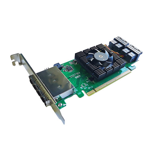 火箭 HighPoint SSD7184 8通道PCIe 3.0 X16 NVMe 阵列卡 扩展卡 - 图1
