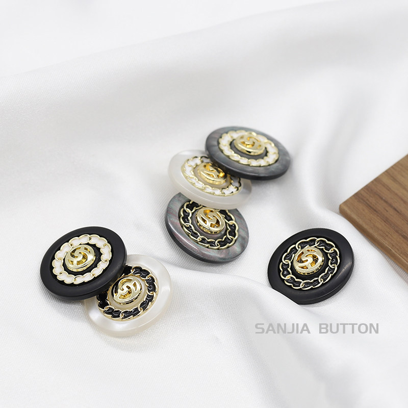 复古风树脂金属双拼纽扣高档毛毛外套装饰扣女士羊绒大衣毛衣扣子,淘宝优惠券,粉丝福利购,淘宝优惠卷