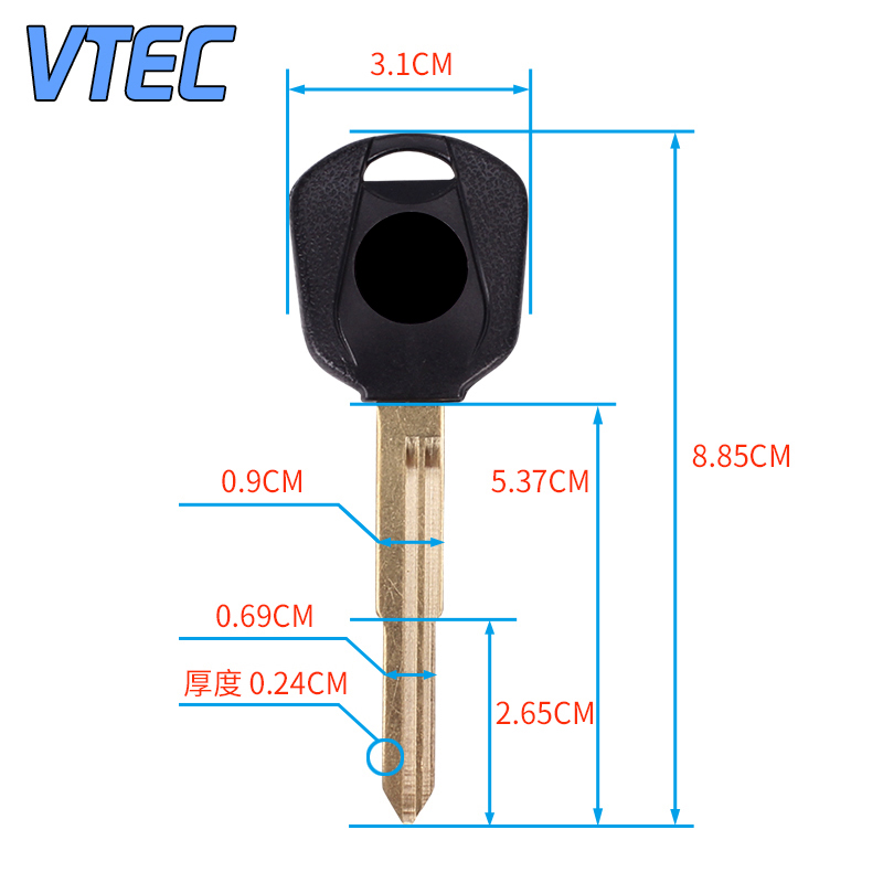 摩托车适用本田CBR250/400蓝宝石 VTR CB-1 CB400钥匙坯钥匙柄-图3