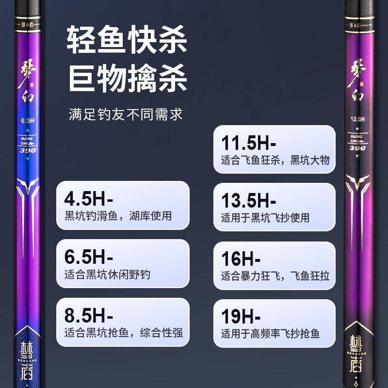 新品梦者梦幻鱼竿超轻超硬19调手杆碳素钓竿黑坑竿竞技竿台钓鱼竿-图2