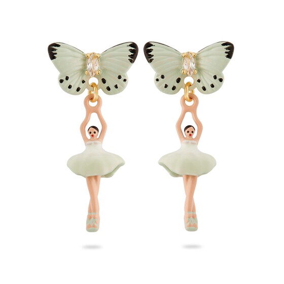 French genuine purchasing agent les nereides24 spring and summer mini ballerina girl gradient butterfly diamond earring clip