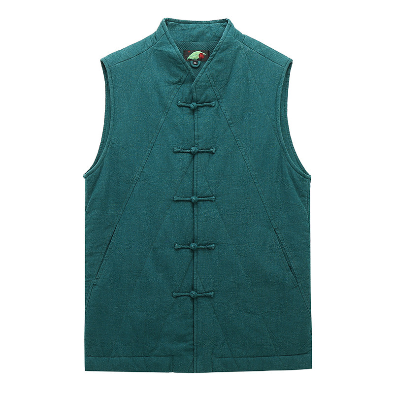 楠中国风男外套秋冬季棉马甲加厚外穿苎麻中式盘扣坎肩无袖云逍,淘宝优惠券,粉丝福利购,淘宝优惠卷