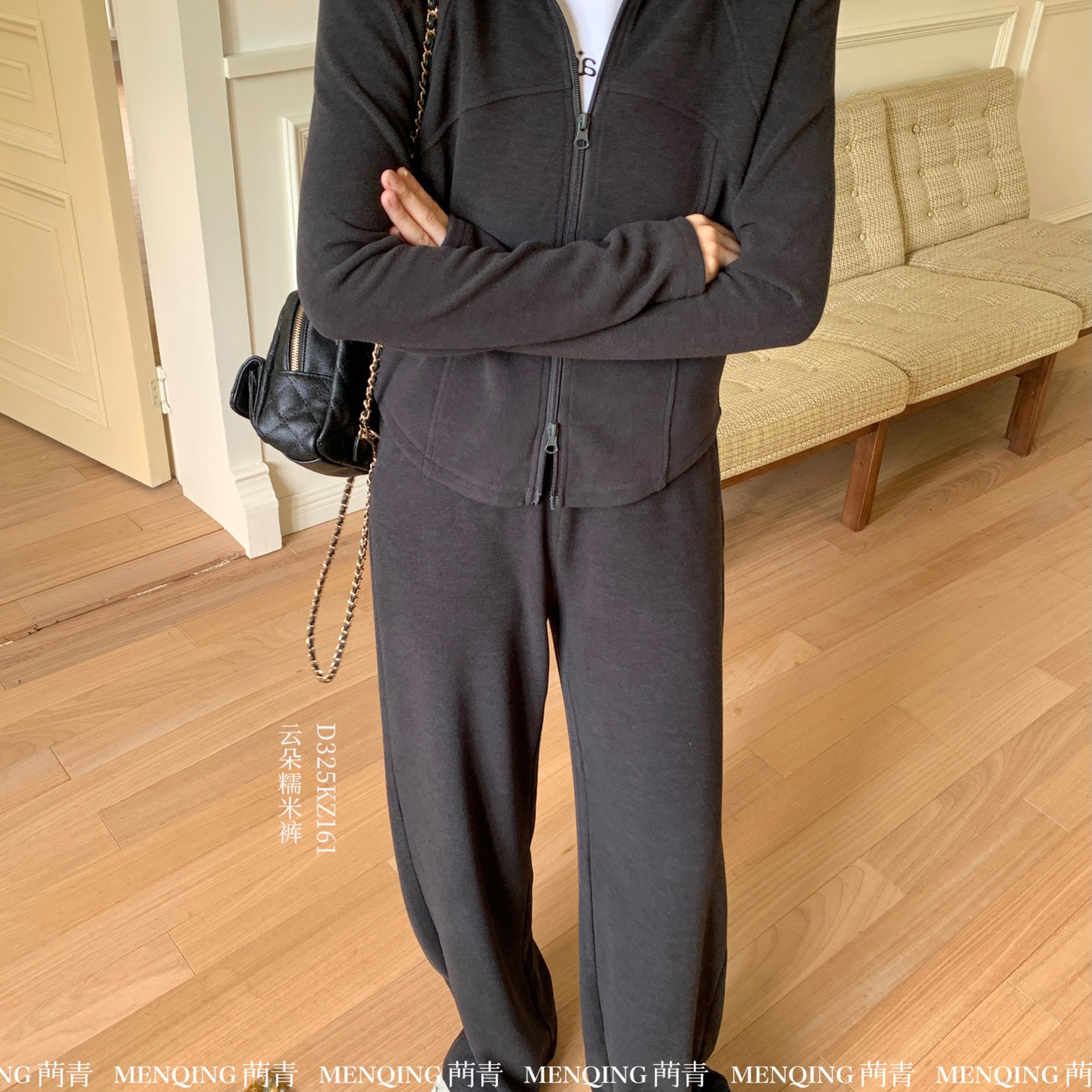 门青实体店新款云朵糯米帽衫糯米小蛮腰外套云朵糯米裤MS155 - 图1