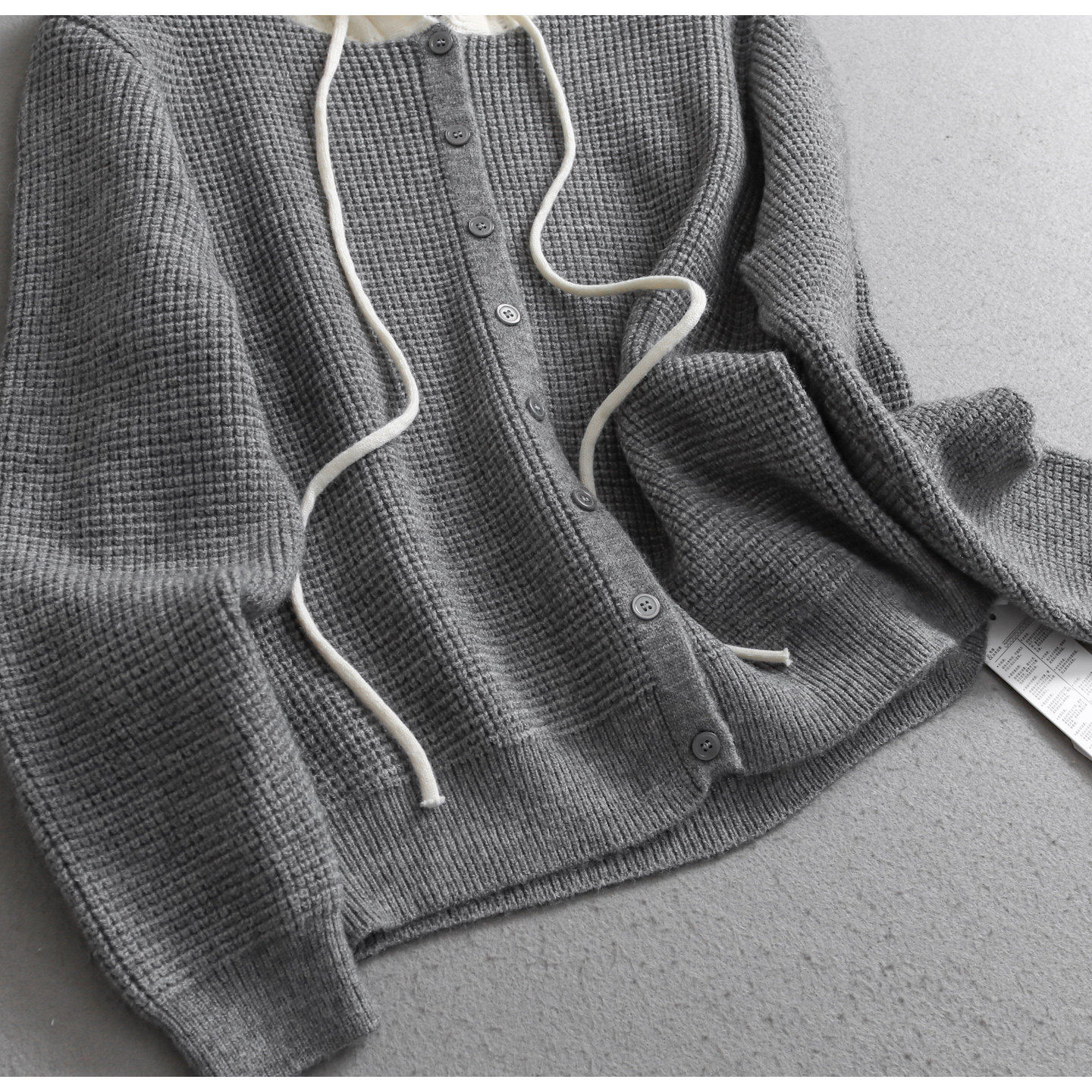 「格雷系穿搭」撞色连帽宽松显瘦2025秋新款长袖针织衫毛衣女B176,淘宝优惠券,粉丝福利购,淘宝优惠卷