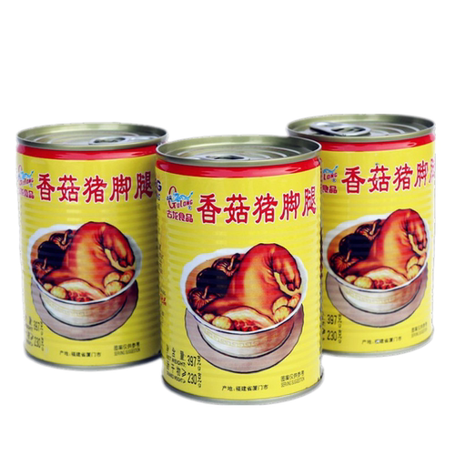 厦门古龙食品香菇猪脚腿罐头熟即食卤肘子猪蹄作料小菜397g一瓶 - 图3