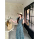 Chestnut Xixi Flower Shadow Dreamland French V-neck floral dress women's summer mini waist elegant long dress
