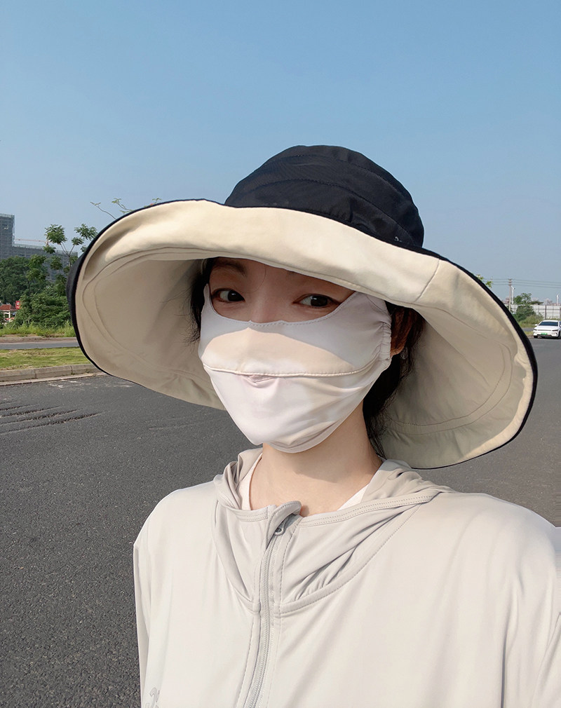 【花生女郎】 SPF50两面戴可折叠大檐帽 防紫外线冰丝防晒渔夫帽,淘宝优惠券,粉丝福利购,淘宝优惠卷