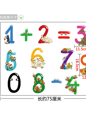 原创设计数字儿童房学习墙贴纸