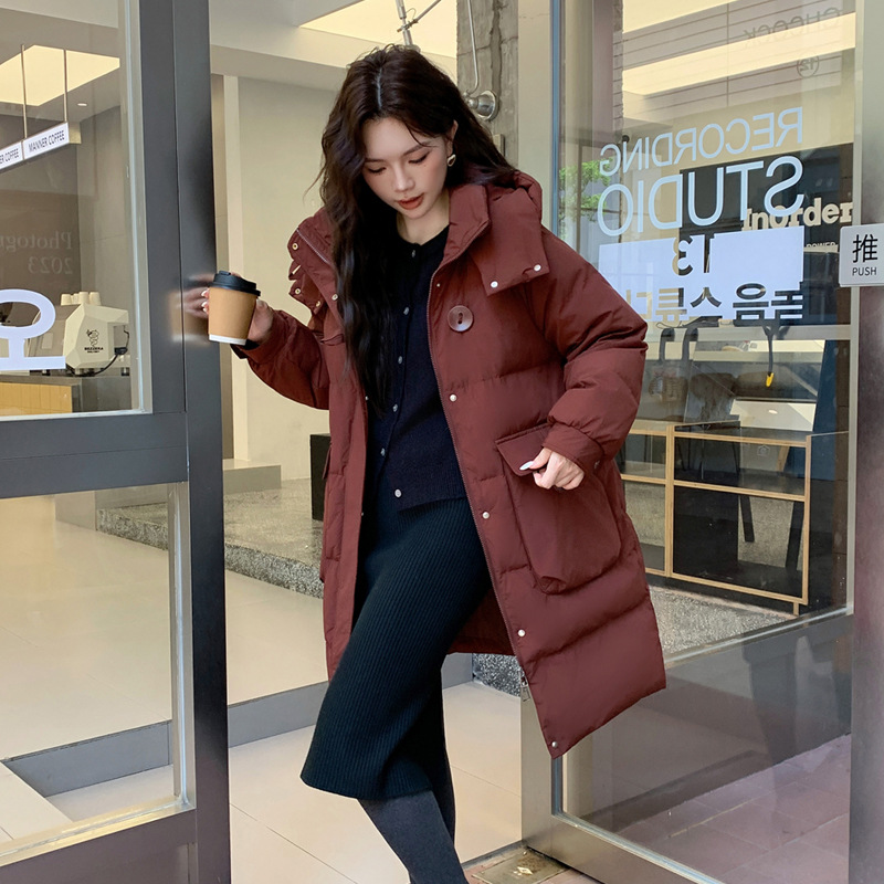 240斤特大码女装超好看羽绒服肥胖mm冬季中长款韩版显瘦宽松200斤 - 图1