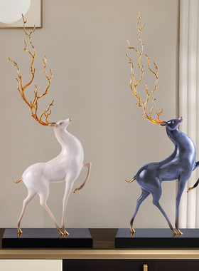 玄关新中式鹿摆件家居装饰品