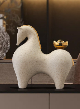 招财祝福新中式酒柜电视柜摆件