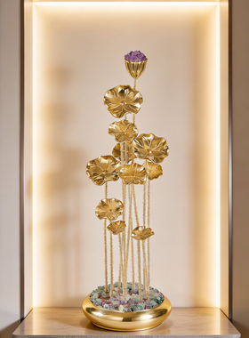 轻奢新中式荷花玄关摆件乔迁礼物