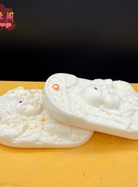 象牙果投影观音菩萨弥勒佛吊坠时来运转男女手把件项坠挂件保平安