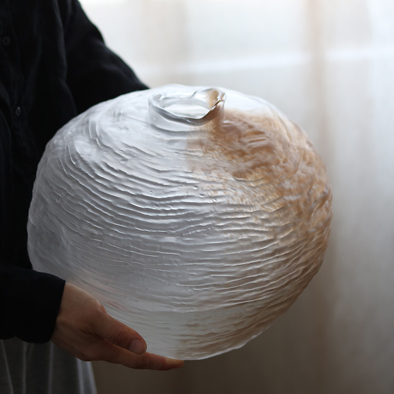 简约创意玻璃花瓶琉璃纹理设计家居客厅电器柜茶几插花装饰摆件,淘宝优惠券,粉丝福利购,淘宝优惠卷