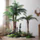 Wabi style home soft decoration fake green plants simulated brown sunflower