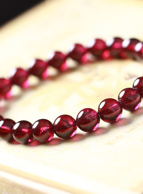 东海水晶酒红石榴石女小清新韩版